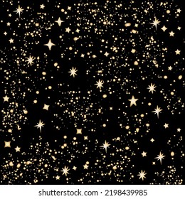 Golden light effect with many glitter particles
