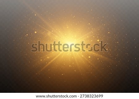 Golden light explosion bursting with shimmering particles on a dark background
