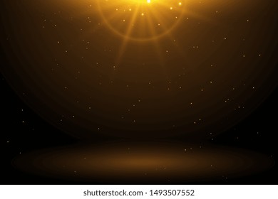 luz dorada con fondo vacío brillante
