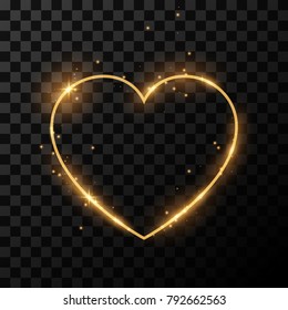 Golden Light Heart Frame Stock Vector (Royalty Free) 792662563 ...