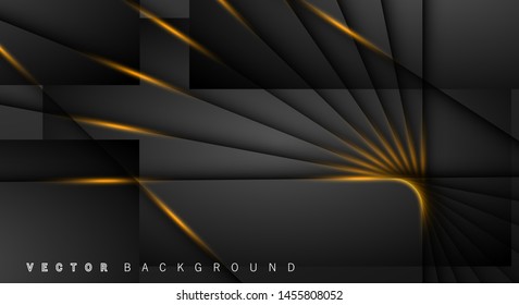 A golden light line of dark gray luxury background shadows. suitable for your background design
