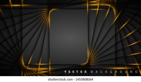 A golden light line of dark gray luxury background shadows. suitable for your background design
