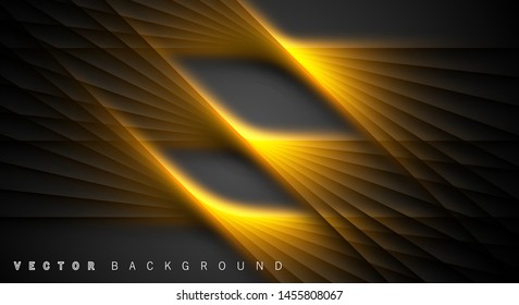 A golden light line of dark gray luxury background shadows. suitable for your background design
