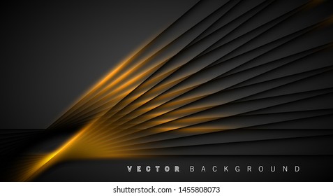 A golden light line of dark gray luxury background shadows. suitable for your background design
