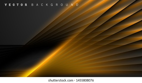 A golden light line of dark gray luxury background shadows. suitable for your background design
