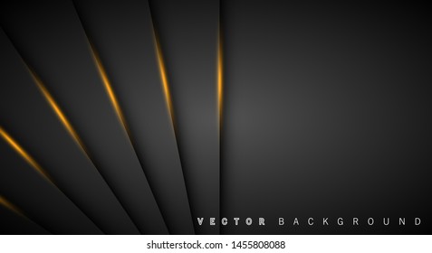 A golden light line of dark gray luxury background shadows. suitable for your background design
