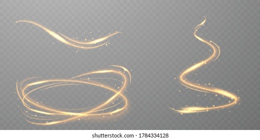 Golden light lines background for Poster banner decoration