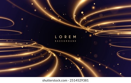 Golden light lines effect with sparks