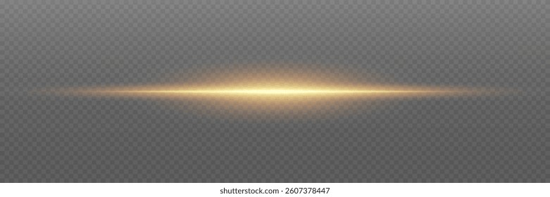 Golden light lines. The shine of horizontal laser beams.