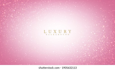 Golden light on pink background, luxury concept, vector dotted illustration.