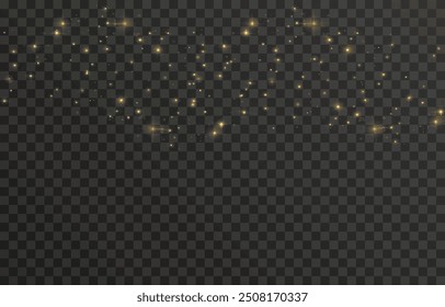 Golden light png. Bokeh light lights effect background. Christmas glowing light bokeh confetti and glitter texture overlay.