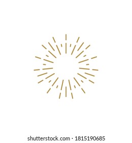 Golden Light Rays Frame. Shine Burst Background. Radiant Spark. Vector Illustration. Sun Beam Ray Sunburst Background. 