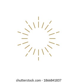 Marco de los rayos de oro. Borrador de fondo. chispa radiante. Ilustración vectorial. Fondo de ráfagas de sol con rayos de sol. 