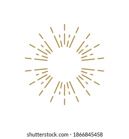 Golden light rays frame. Shine burst background. radiant spark. Vector illustration. Sun beam ray sunburst background. 