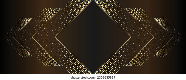 golden light spots on black background. vector background template