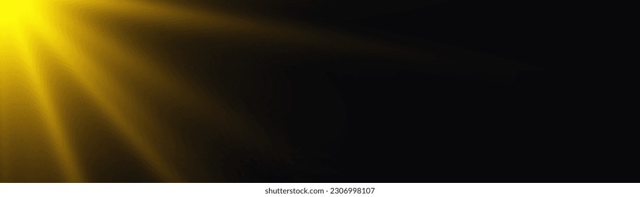 Golden light star, yellow sun rays, flash sparkles. Shiny hot star lights, summer concept gold bright and vibrant color background. Orange summer sunlight burst. Vector illustration. 