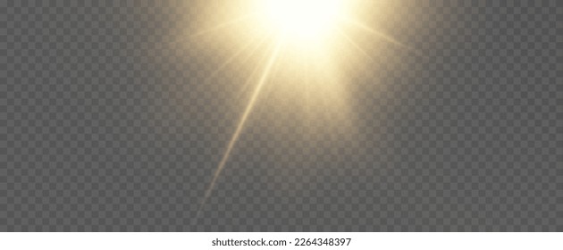 Golden light vectors.Bright gold star.Light flash.Gold glitter.