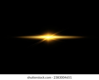 Golden light vectors.Bright gold star.Light flash.Gold glitte	