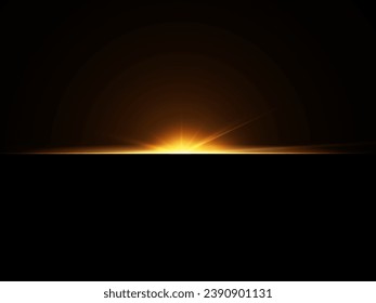 Golden light vectors.Bright gold star.Light flash.Gold glitter.	