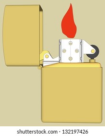 Golden lighter vector.