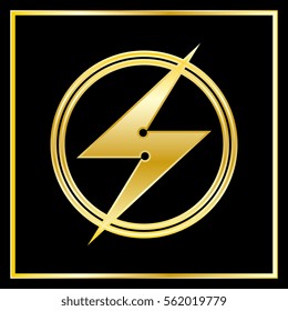 golden lightning logo vector illustration