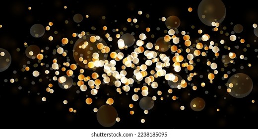 Golden Lights Background. Christmas Lights Concept. Vector illustration. Eps 10