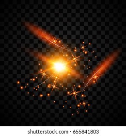 Golden Lights Background. Christmas Lights Concept. Vector illustration.