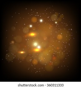 Golden Lights Background. Lights Concept. Vector illustration.