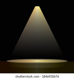 Golden lights in the dark room