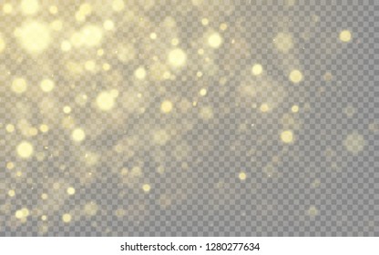 Golden Bokeh Lights Glowing Particles Isolated Stock Vector (Royalty ...