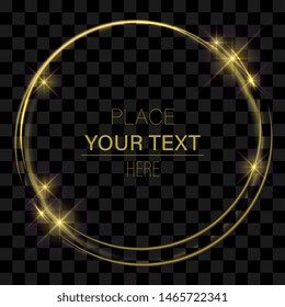 Golden lights and rings for dark backgrounds