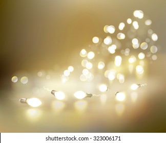 Golden lights. Vector illustration.