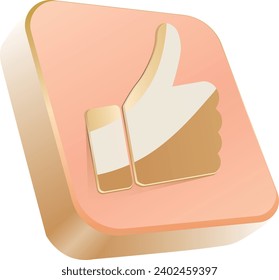 A golden like icon in 3D perspective