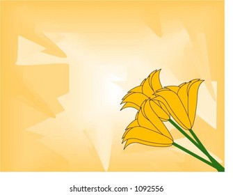 golden lilly vector illustration on gradient background