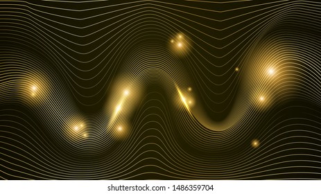 golden line abstract background vector illustration