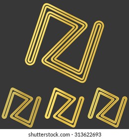 Golden line abstract logo design set