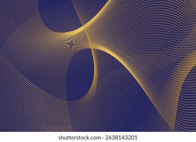 Golden line abstract vector background illustration.