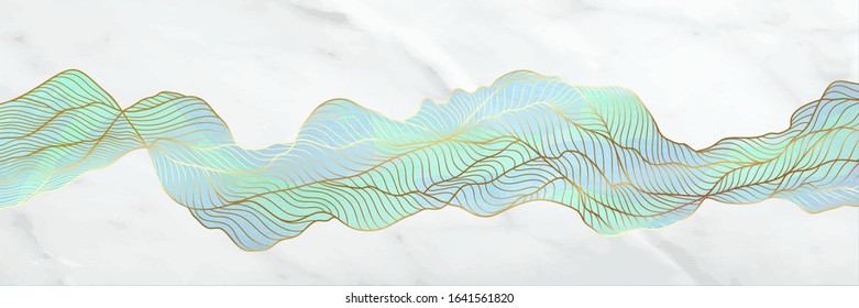 Golden line art deco luxury classic Pattern, Marble and arts shape wallpaper design vector , Wallpaper Warehouse, packaging, Vip wallpaper, premium texture with watercolour vector illustration. 