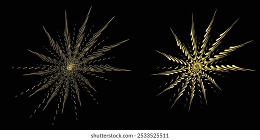 Golden Line Art flower vector design