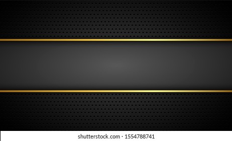 Golden line banner . Gold dark vector background. Background for banner, site or advertisement. Vector illustrations