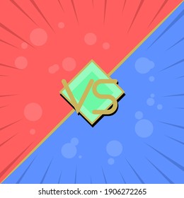 línea dorada entre la pantalla roja y azul con espiral triangular y burbuja, frente al diseño de pantalla, ilustración vectorial.