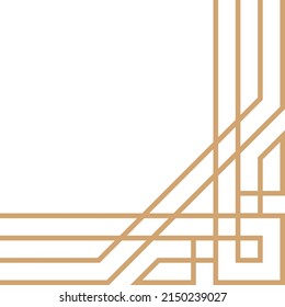 Golden line corner. Geometric vintage decorative border