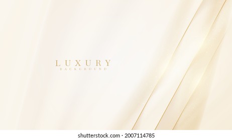 Golden line diagonal sparkle on luxury abstract light brown background. Vector illustration.