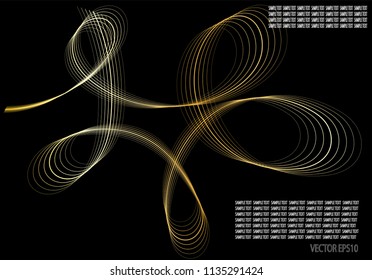Golden line drawing abstract pattern background,EPS10