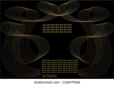 Golden line drawing abstract pattern background,EPS10