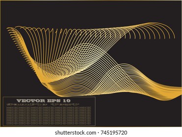 Golden line drawing abstract pattern  background,EPS10