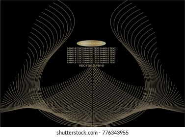 Golden line drawing abstract pattern  background,EPS10