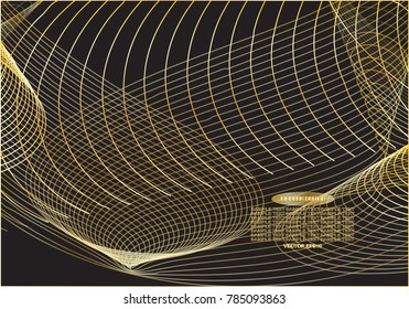 Golden line drawing abstract pattern background,EPS10