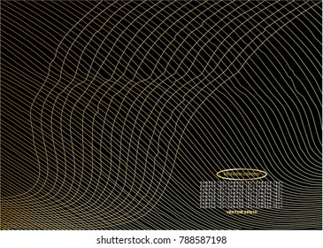 Golden line drawing abstract pattern background,EPS10