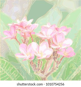 Golden line drawing colored flower,EPS10